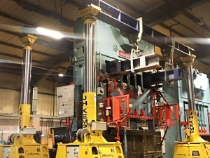 Relocating a 70 ton Press with a Hydraulic Gantry Reduces Downtime