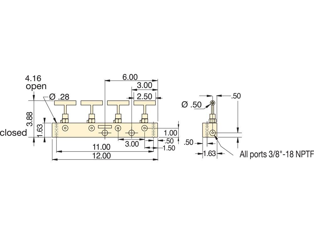 Imperial dimension diagram for AM21