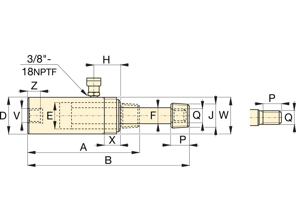 Dimension diagram for BRC106