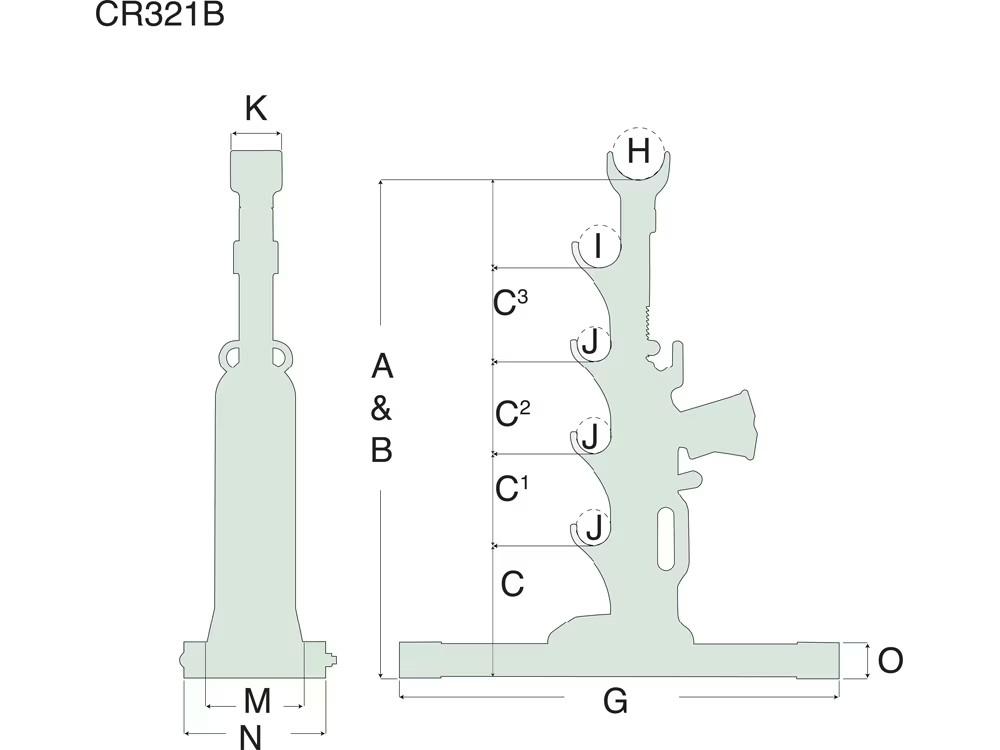 Dimension diagram for CR321B