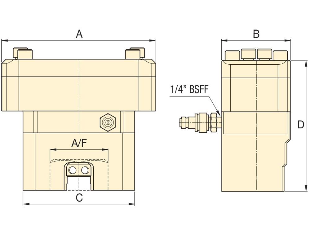 Dimension diagram for FTE8836S