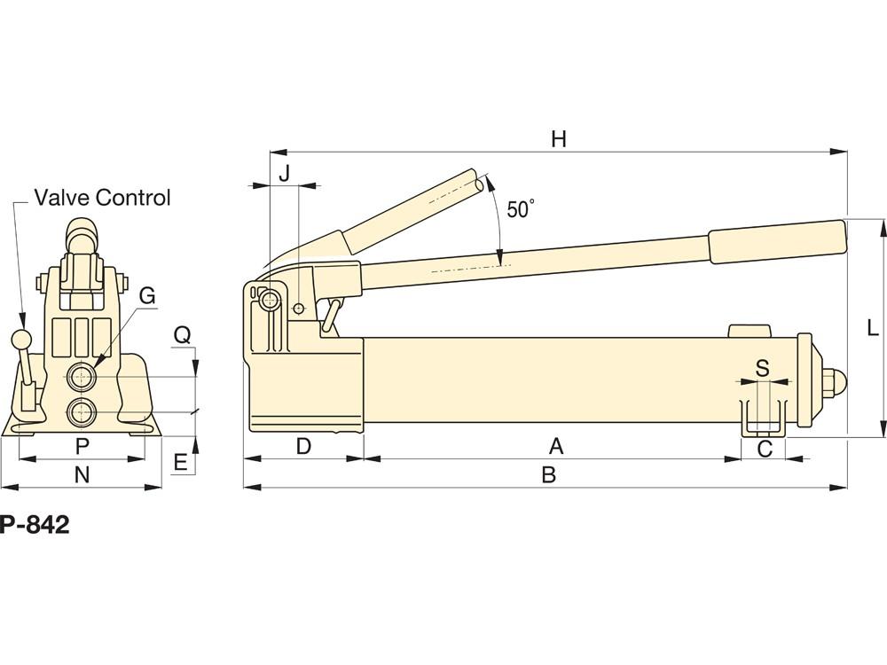 Dimension diagram for P842