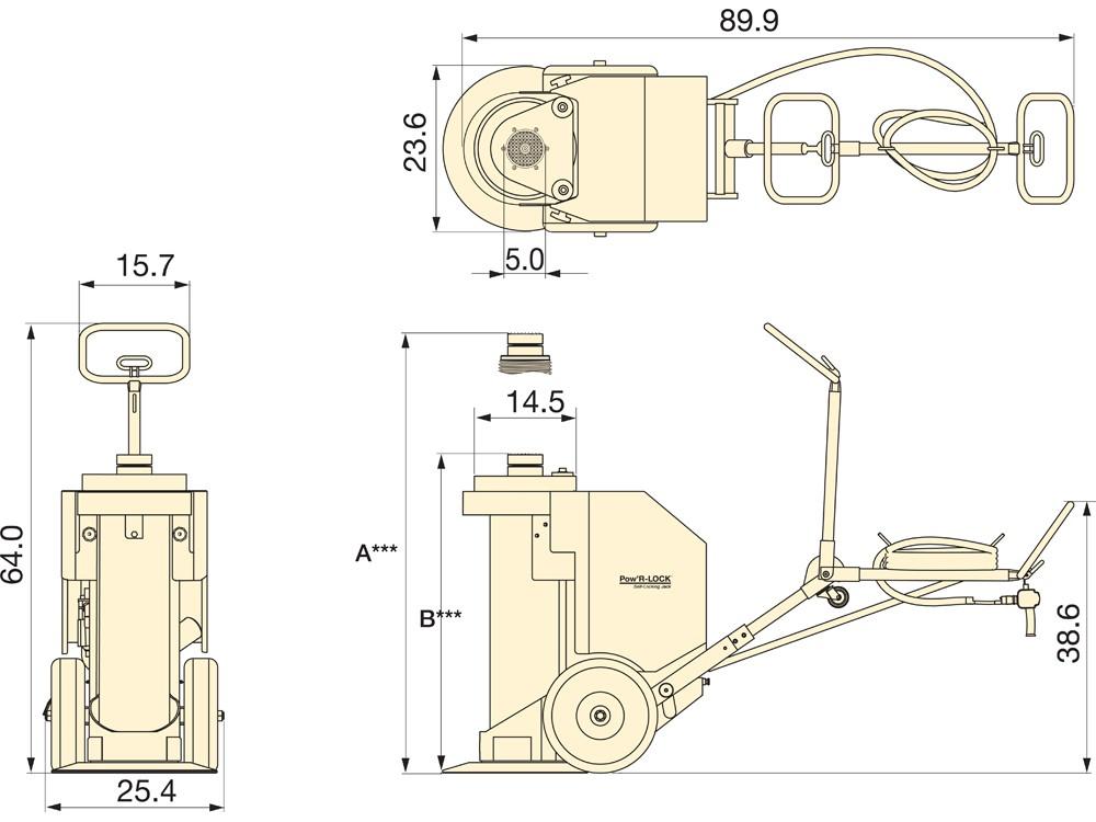 Imperial dimension diagram for PL20014ASA