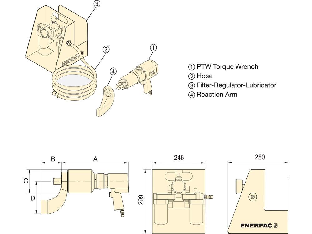 Dimension diagram for PTW2000