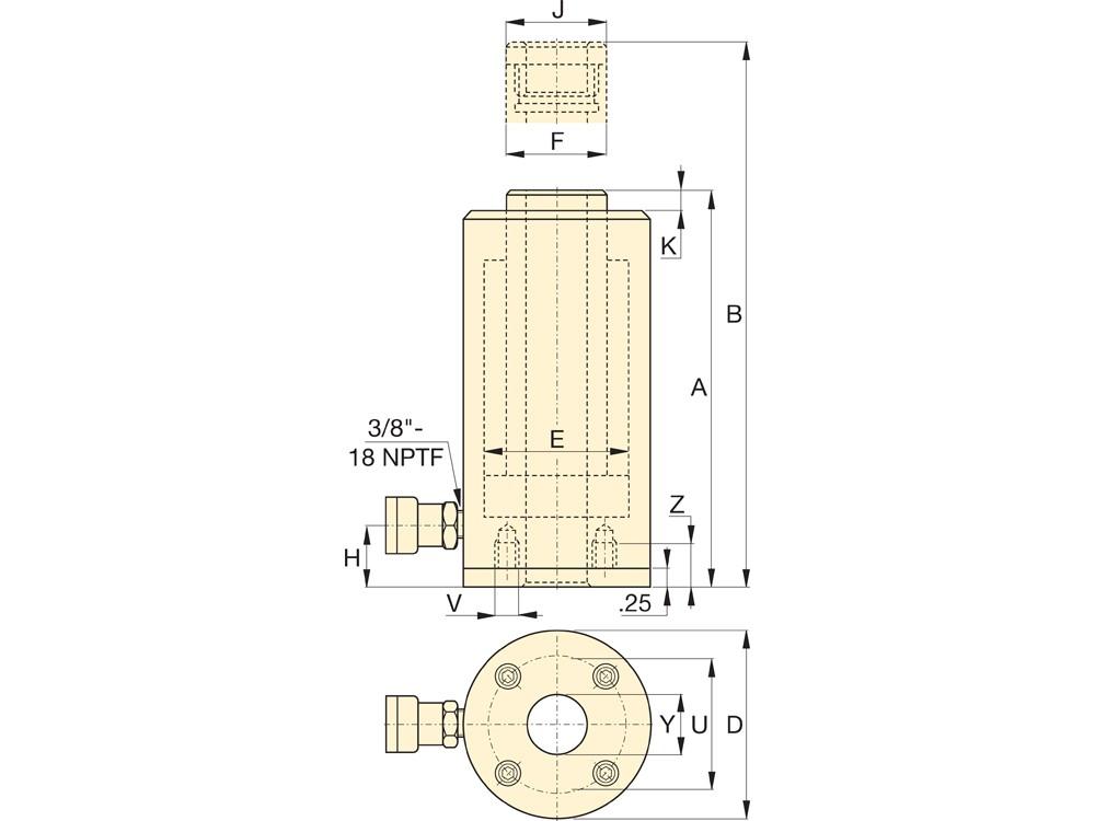 Imperial dimension diagram for RACH1504