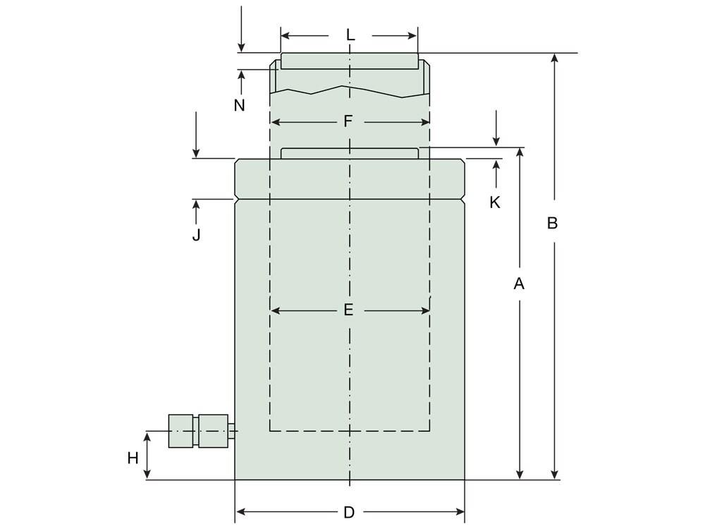 Dimension diagram for RCL10