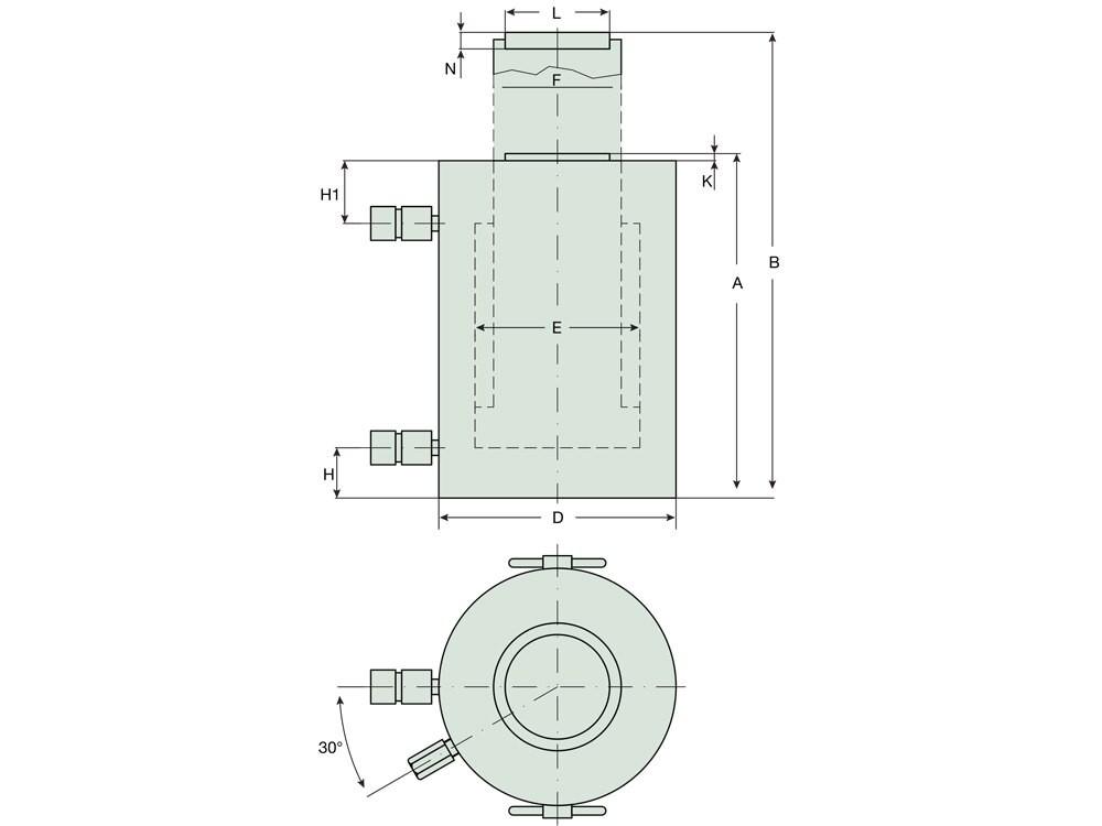Dimension diagram for RCR25012