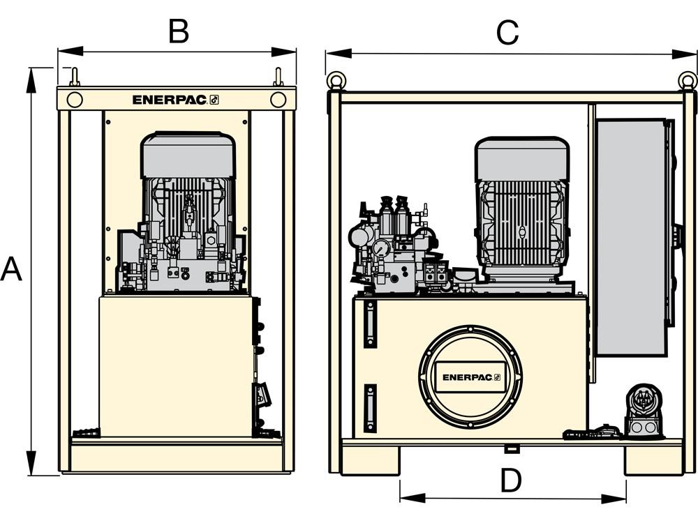 Dimension diagram for SHP414SW