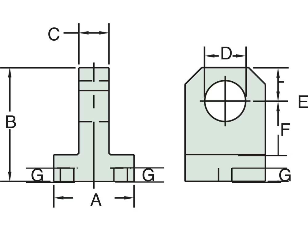 Dimension diagram for BC25