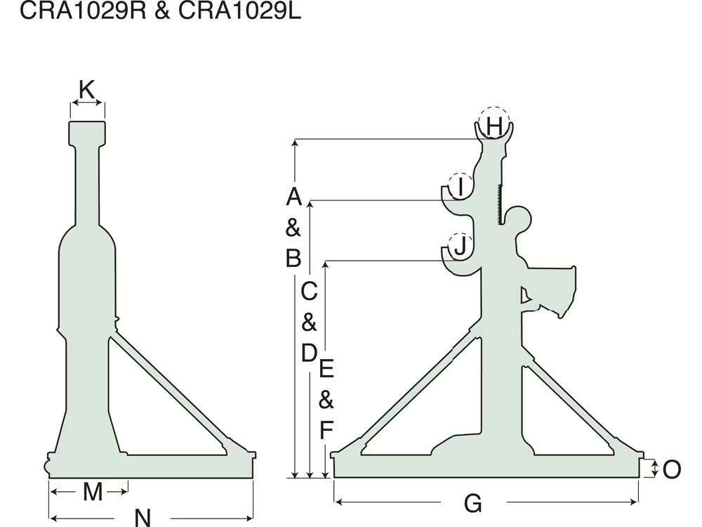Dimension diagram for CRA1029R