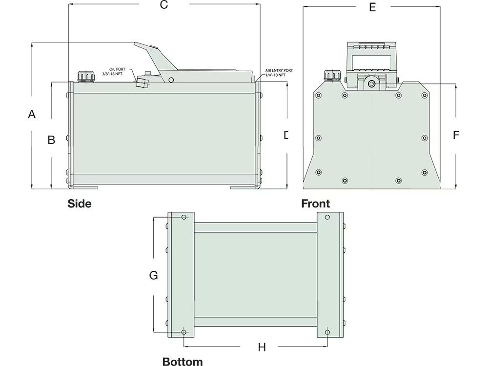 Dimension diagram for GA9460D