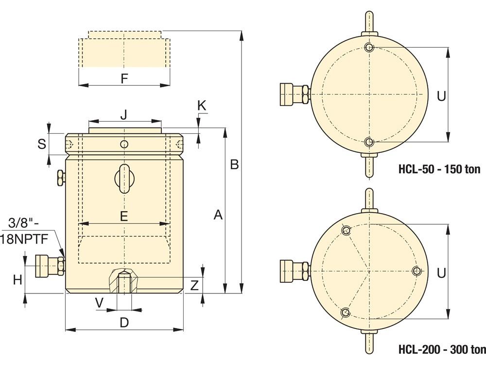 Dimension diagram for HCL3002