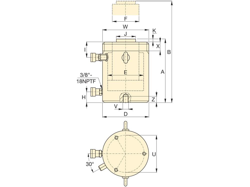Dimension diagram for HCR5002