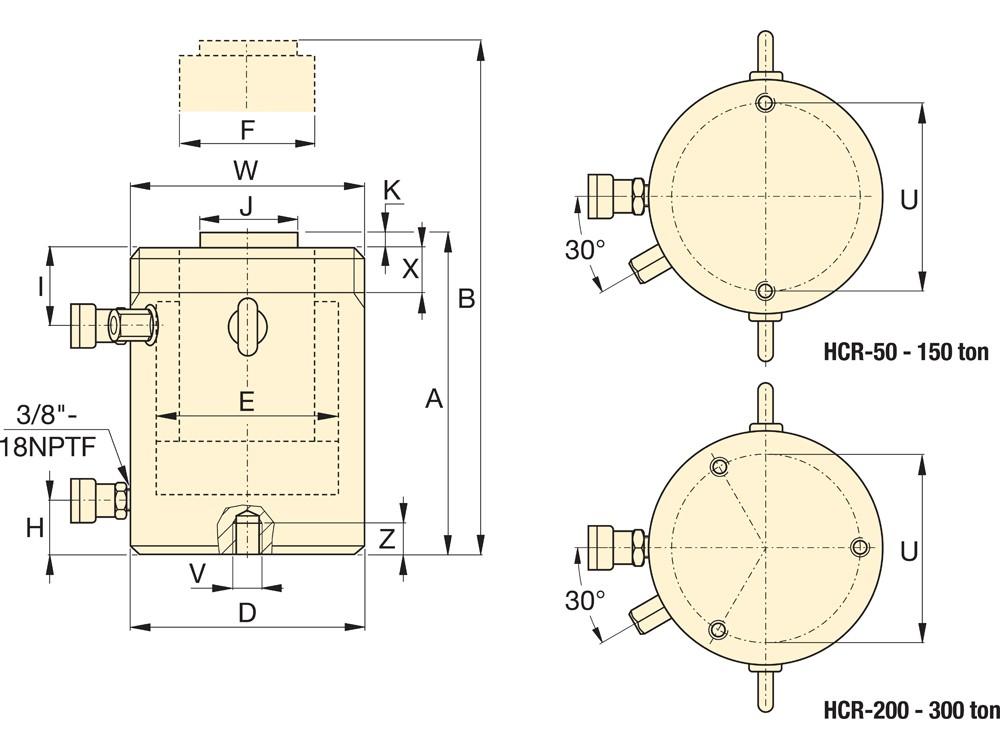 Dimension diagram for HCR5010