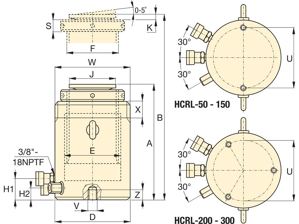 Dimension diagram for HCRL1008