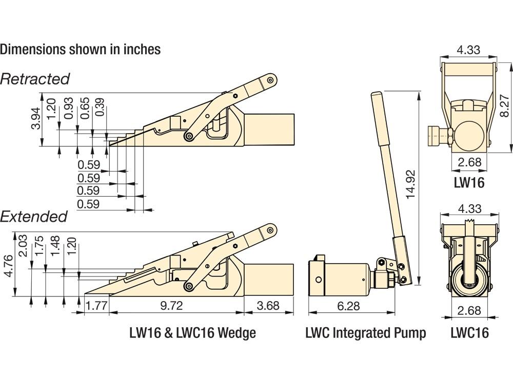 Imperial dimension diagram for LW16