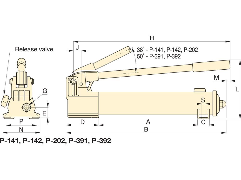 Dimension diagram for P202