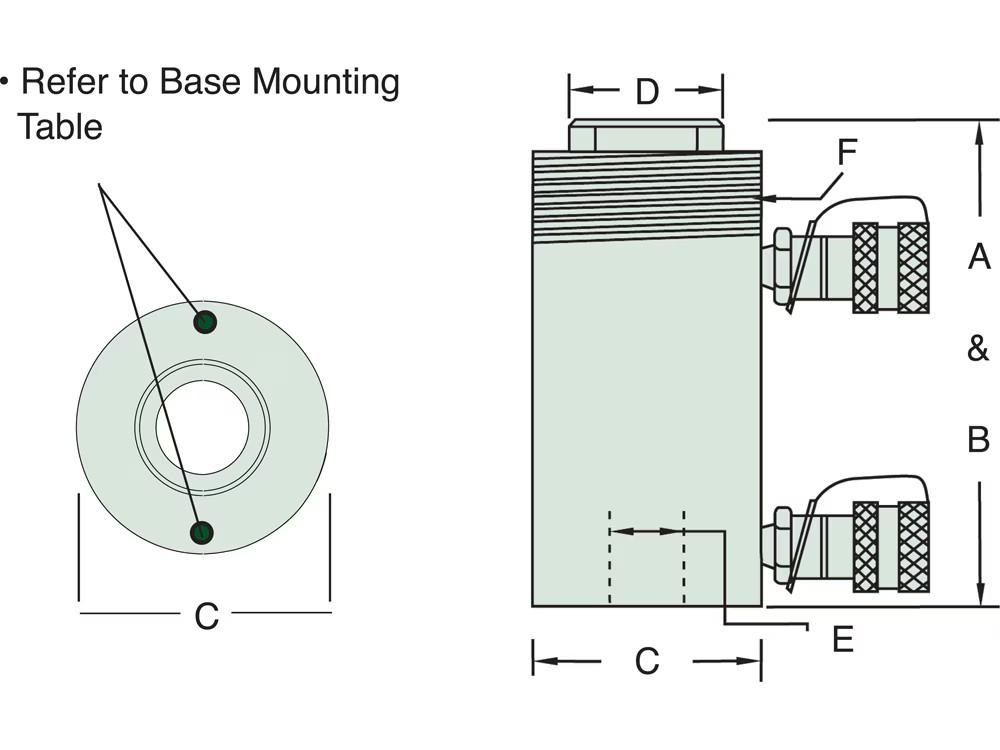 Dimension diagram for RCD1003A