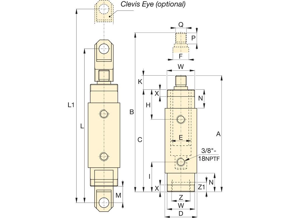 Dimension diagram for RD166