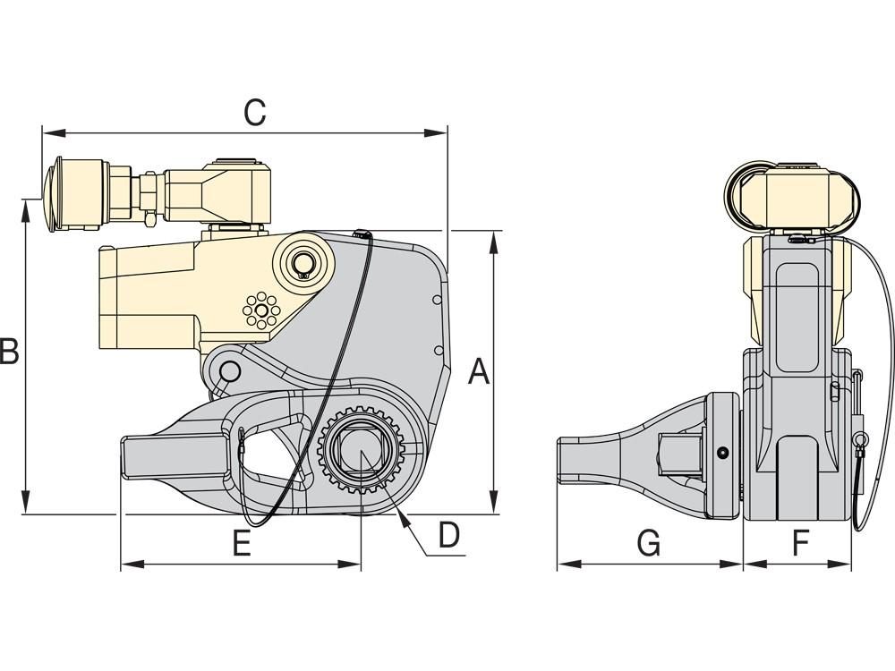 Dimension diagram for HSQ7500