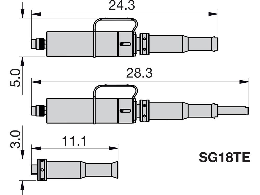 Imperial dimension diagram for SG18TESTD