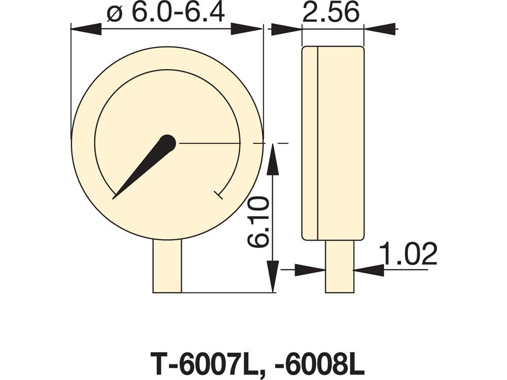 Imperial dimension diagram for T6007L