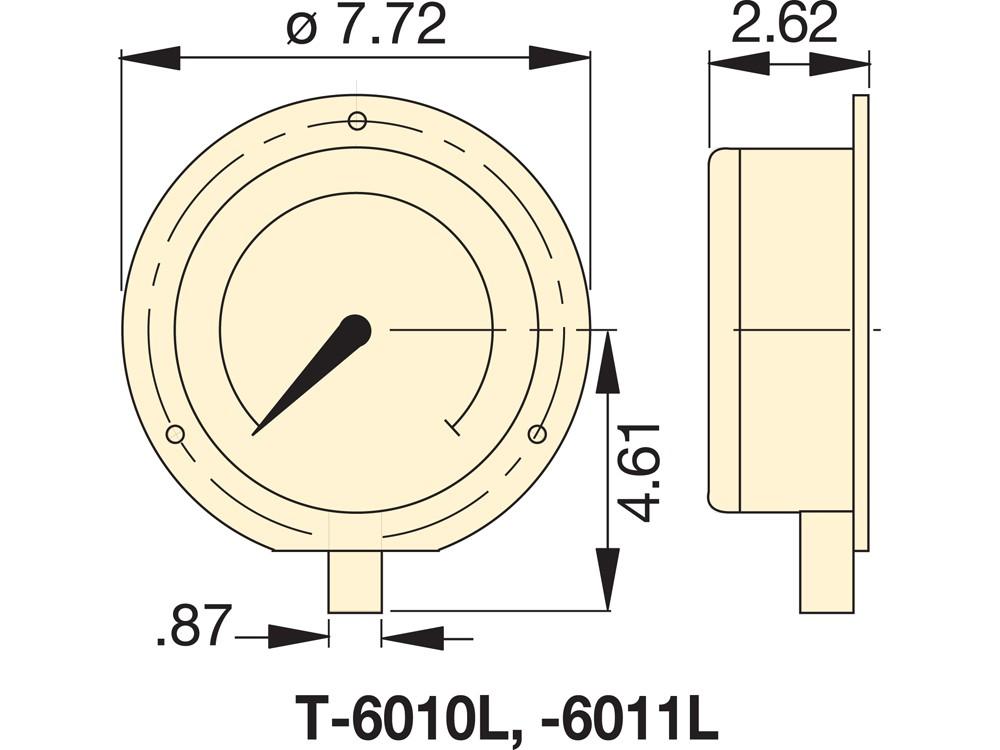 Imperial dimension diagram for T6010L