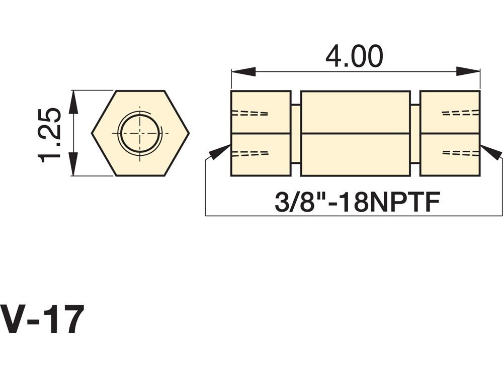 Imperial dimension diagram for V17