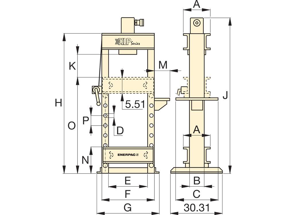 Dimension diagram for XLP256P392