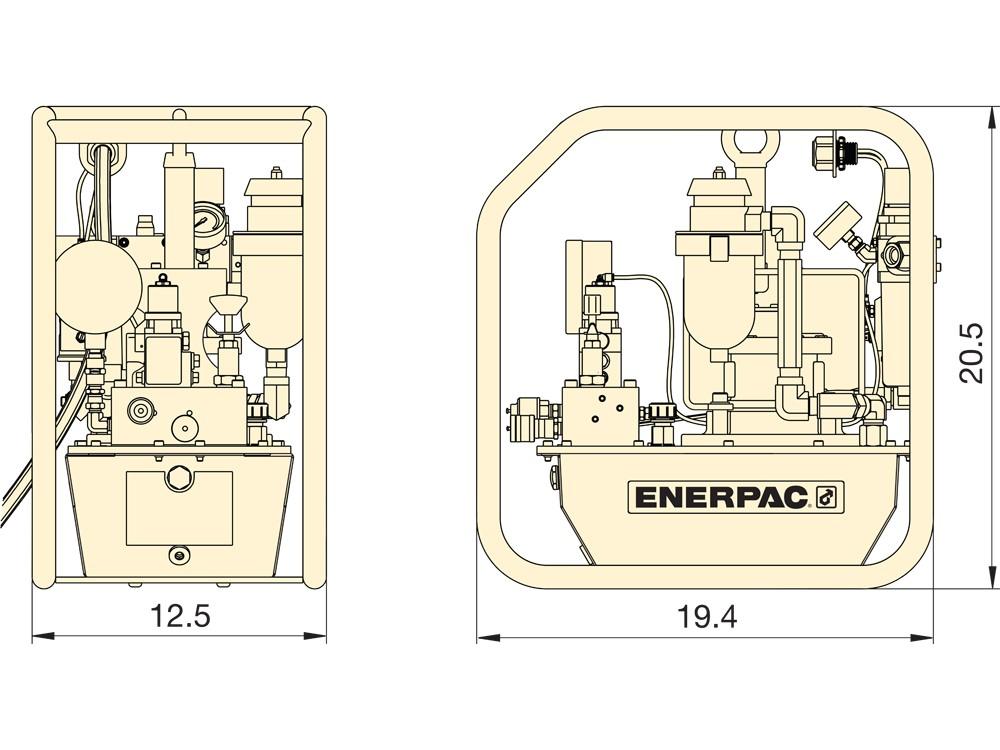 Imperial dimension diagram for ZA4208TX-QR0P