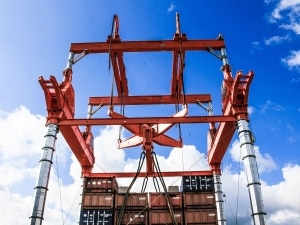 Lifting and Rotating Suspended Loads with a Strand Jack Gantry with Rotation Unit