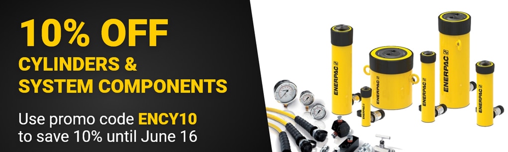 10% off Cylinders and System Components. Use promo code ENCY10 to save 10% until June 16.