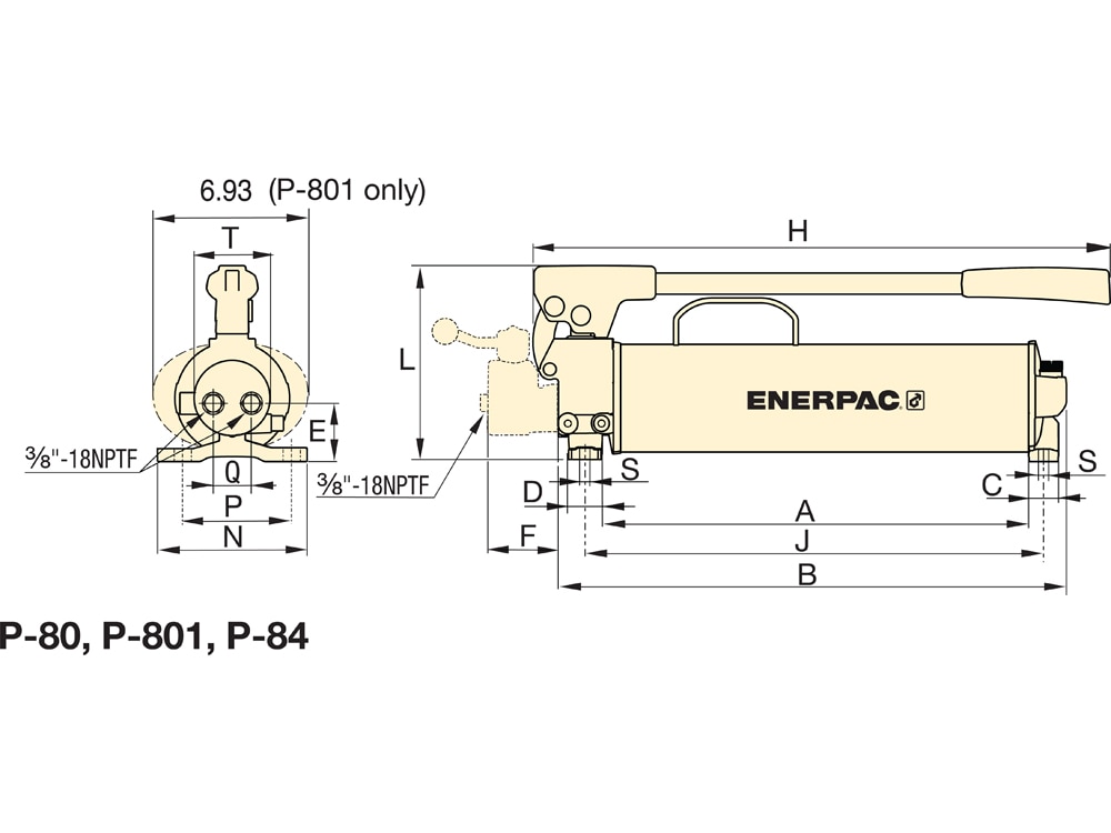 P801, Duas Velocidades, Bomba Hidráulica Manual de Aço ... enerpac wiring diagram 